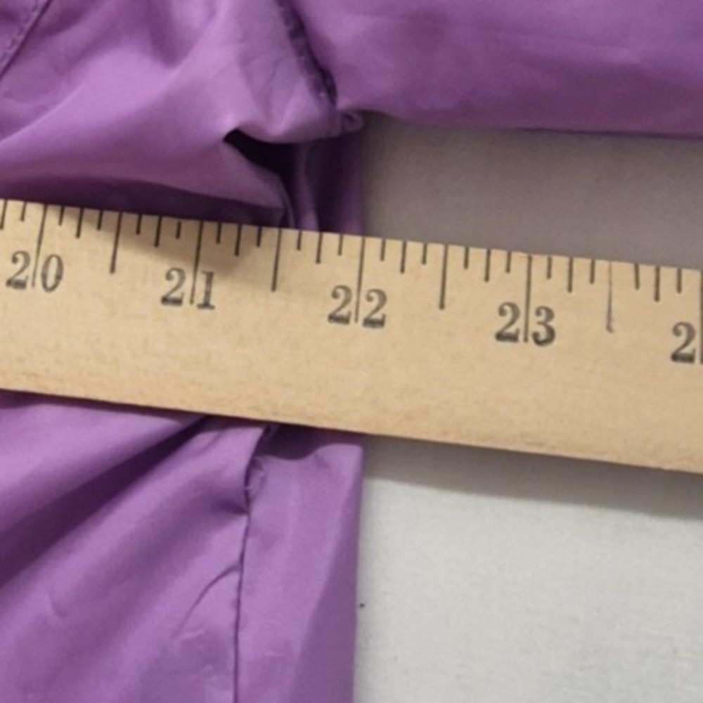 Wilson womens light purple full zip pocket windbreaker jacket LG hooded 90s - Picture 15 of 15